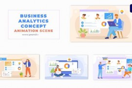 Business Growth Data Analytics Concept Flat Character Animation Scene 49481774