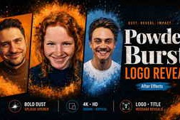 Free Download:Powder Burst Logo Reveal for After Effects – Dust Particle Splash Opener 63768400