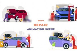 Auto Car Repair Concept Animation Scene 43419202