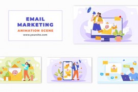 Email Marketing Growth Animation Flat Scene 48567968