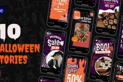 Free Download:Halloween Sale Social Media Stories For AE 59318831