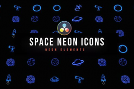 Space Neon Icons 47400173