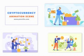 Flat Design Cryptocurrency Exchange Workflow Animation Scene 48565082
