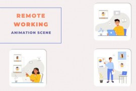 Remote Working Concept Animation Scene 43721024