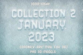 3DDD - 3DSky Pro 3D-Models Collection 2 January 2023 [Corona|V-Ray|*.max, FBX, OBJ]
