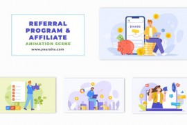 Referral Program and Affiliate Flat Character Animation Scene 47869165