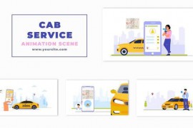 Online Cab Service Character Animation Scene 47352858