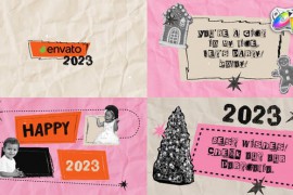 New Year And Christmas Torn Paper Slideshow for FCPX 42537441