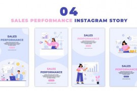 Analyzing Sales Performance on Dashboard Vector Instagram Story 47450281