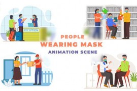 People Wearing Mask Pandemic Concept Animation Scene 43419694