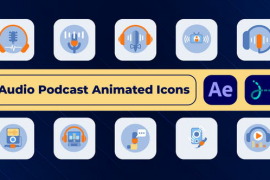 Audio Podcast Animated Icons 50113339