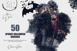 CreativeMarket – 50 Spooky Halloween Brushes 6259378