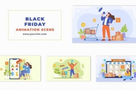 Stunning Black Friday Sale Marketing Flat Character Animation Scene 48802066