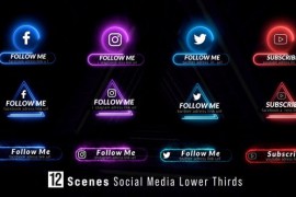 Neon Social Lower Thirds 44739156