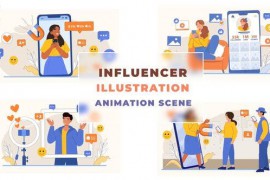 Influencer Illustration Concept Animation Scene 43660632