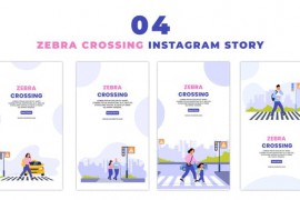 Flat Vector Zebra Crossing Instagram Story 47395579