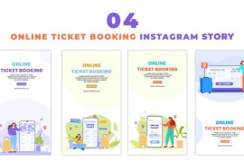 Flat 2D Character Design Online Ticket Booking Instagram Story 48622164