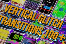 110 Vertical Glitch Transition Pack | MOGRT 48408035