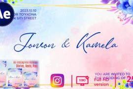 4 in 1 Floral Wedding Invitation Blue 45696654