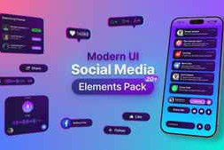 Free Download:Modern UI Social Media Elements Pack 64313759