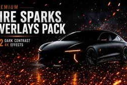 Free Download:Premium Fire Sparks Overlays Pack | 12 Dark Contrast 4K Effects AE 64134892