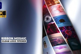 Ribbon Mosaic Photo logo opener - Premiere Pro 45051864