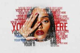 Free Download:Text Portrait Photo Effect for Photoshop