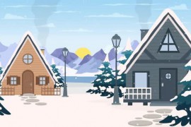 Winter cartoon background 44354995