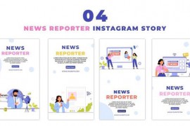Animated News Reporter Flat Character Animated Instagram Story 47454509
