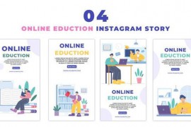 Online Educating Students Flat Vector Instagram Story 47441366