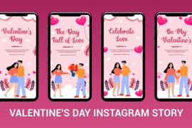Flat 2D Character Valentines day Instagram Story 56123312