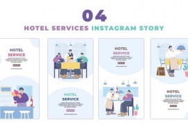 Hotel and Bar Services Flat Vector Instagram Story 47450406