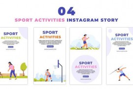 Animated Sports Activities Flat Character Instagram Story 47455508