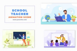 Educational Animation with the Lecturer and Students Flat Character 47865091