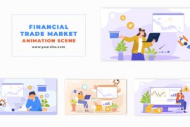 Stock Market Investment Flat Design Animation Scene 48570856