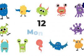 Cute Cartoon Monster Flat Design Animation Scene 49481222