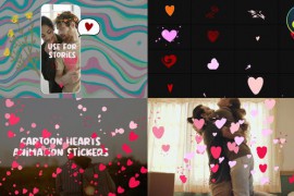 Cartoon Hearts Animation Stickers for DaVinci Resolve 43508661