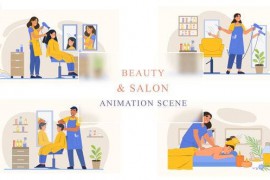 Beauty Unisex Salon Resizable Animation Scene 43419060