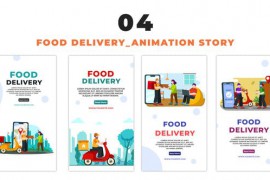 Flat Design Food Delivery Animation Instagram Story 48655613