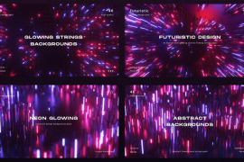 Neon Glowing Strings Flowing Backgrounds Pack 51676170
