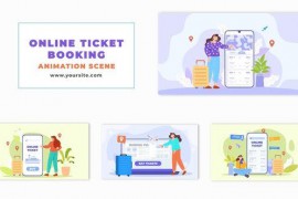 New 2D Design Online Travel Ticket Booking Animation Scene 48802053