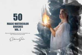 CreativeMarket – 50 Magic Watercolor Brushes – Vol. 2 6258392