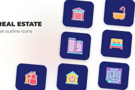 Real Estate - Flat Outline Icons 45847877