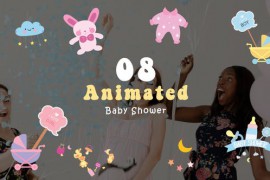 Cartoon Animation of Baby Shower Design Elements 47872095