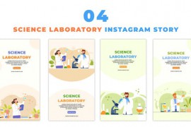 Flat Character Scientist in Laboratory Animation Instagram Story 48623279