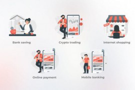 Online Payment - Grey and Red Illustrations 46702119