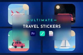 Free Download:Travel Stickers Animation for Premiere Pro 58636835