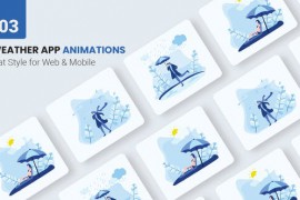 Weather App Onboarding App Screens Animation - Flat Concept 45631389