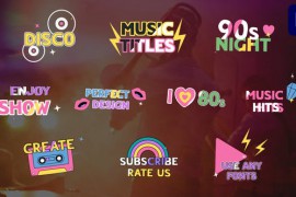 Music Titles Retro Style | Premiere Pro MOGRT 51560248
