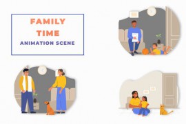 Happy Family Time Memories Animation Scene 43479445